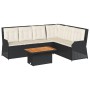 Set de muebles de jardín 5 pzas y cojines ratán sintético negro de , Conjuntos de jardín - Ref: Foro24-3262471, Precio: 692,9...