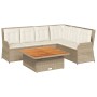 Set muebles de jardín 5 pzas con cojines ratán sintético beige de , Conjuntos de jardín - Ref: Foro24-3262618, Precio: 818,60...