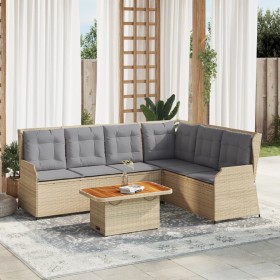 Set muebles de jardín 5 pzas con cojines ratán sintético beige de , Conjuntos de jardín - Ref: Foro24-3262473, Precio: 739,07...