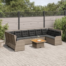 Gartenmöbel-Set 7-teilig mit grauen Polstern aus synthetischem Rattan von , Gartensets - Ref: Foro24-3262380, Preis: 1,00 €, ...