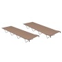 Camas de camping 2 uds tela Oxford y acero taupé 180x60x19 cm de vidaXL, Catres - Ref: Foro24-312487, Precio: 50,84 €, Descue...