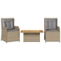 Set muebles de jardín 3 piezas y cojines ratán sintético beige de , Conjuntos de jardín - Ref: Foro24-3262735, Precio: 376,99...