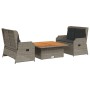 3-piece garden furniture set and gray synthetic rattan cushions by , Garden sets - Ref: Foro24-3262742, Price: 589,97 €, Disc...