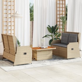 Garden furniture set 3 pieces and beige synthetic rattan cushions by , Garden sets - Ref: Foro24-3262749, Price: 530,17 €, Di...