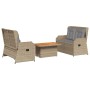 Set muebles de jardín 3 piezas y cojines ratán sintético beige de , Conjuntos de jardín - Ref: Foro24-3262749, Precio: 530,72...