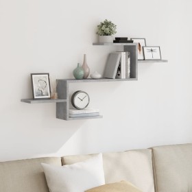 Engineered wood gray concrete wall shelf 104x15x49 cm by , Shelves and shelves - Ref: Foro24-853203, Price: 28,52 €, Discount: %