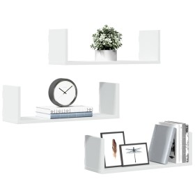 Wall shelves 2 units white engineered wood 58x18x18 cm by , Shelves and shelves - Ref: Foro24-853281, Price: 30,30 €, Discoun...