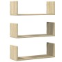 Wall shelves 2 units engineered wood Sonoma oak 58x18x18 cm by , Shelves and shelves - Ref: Foro24-853283, Price: 29,60 €, Di...