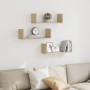 Wall shelves 2 units engineered wood Sonoma oak 58x18x18 cm by , Shelves and shelves - Ref: Foro24-853283, Price: 29,60 €, Di...