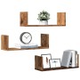 Wall shelves 3 units aged engineered wood 58x18x18cm by , Shelves and shelves - Ref: Foro24-853288, Price: 30,64 €, Discount: %