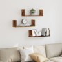 Wall shelves 3 units aged engineered wood 58x18x18cm by , Shelves and shelves - Ref: Foro24-853288, Price: 30,64 €, Discount: %