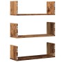 Wall shelves 3 units aged engineered wood 58x18x18cm by , Shelves and shelves - Ref: Foro24-853288, Price: 30,64 €, Discount: %