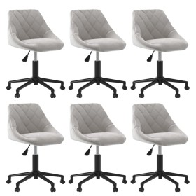 Swivel dining chairs 6 pcs light gray velvet by , dining chairs - Ref: Foro24-3089021, Price: 375,84 €, Discount: %