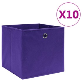 Storage boxes 10 units non-woven fabric purple 28x28x28 cm by , Storage baskets - Ref: Foro24-325213, Price: 42,31 €, Discoun...