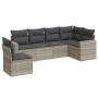 Garden sofa set 6 pieces and gray synthetic rattan cushions by , Garden sets - Ref: Foro24-3219022, Price: 433,99 €, Discount: %