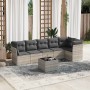 7-piece garden sofa set with light gray PE rattan cushions by , Garden sets - Ref: Foro24-3217672, Price: 496,22 €, Discount: %