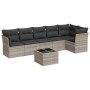 7-piece garden sofa set with light gray PE rattan cushions by , Garden sets - Ref: Foro24-3217672, Price: 496,22 €, Discount: %