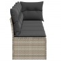 Gartensofa mit Kissen, 4 Plätze, helles graues Kunststoffrattan von , Outdoor-Sofas - Ref: Foro24-366177, Preis: 277,37 €, Ra...