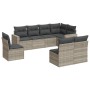 Garden sofa set 8 pieces and gray synthetic rattan cushions by , Garden sets - Ref: Foro24-3219062, Price: 583,72 €, Discount: %