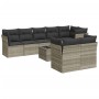 Set muebles jardín 9 pzas y cojines ratán sintético gris claro de , Conjuntos de jardín - Ref: Foro24-3217922, Precio: 666,29...