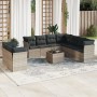 Gartensofa-Set, 10-teilig, mit Kissen, aus hellem grauen Kunststoff-Rattan. von , Gartensets - Ref: Foro24-3217852, Preis: 73...