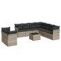 Gartensofa-Set, 10-teilig, mit Kissen, aus hellem grauen Kunststoff-Rattan. von , Gartensets - Ref: Foro24-3217852, Preis: 73...