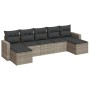 Gartensofa-Set, 7-teilig, mit Kissen, aus hellem grauem PE-Rattan. von , Modulare Sofas für den Außenbereich - Ref: Foro24-32...