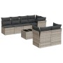 Garden sofa set 8 pieces and gray synthetic rattan cushions by , Garden sets - Ref: Foro24-3217302, Price: 582,99 €, Discount: %