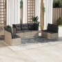 7-piece garden sofa set with light gray PE rattan cushions by , Garden sets - Ref: Foro24-3217412, Price: 492,93 €, Discount: %