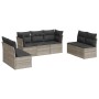 7-piece garden sofa set with light gray PE rattan cushions by , Garden sets - Ref: Foro24-3217412, Price: 492,93 €, Discount: %