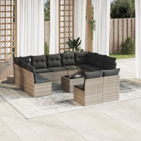 Garden sofa set 12 pieces and gray synthetic rattan cushions by , Garden sets - Ref: Foro24-3218362, Price: 797,45 €, Discoun...