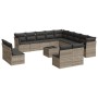 Gartensofa-Set, 14-teilig, mit Kissen, aus hellem grauen Kunststoff-Rattan. von , Gartensets - Ref: Foro24-3218502, Preis: 1,...