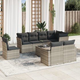 Garden furniture set 9 pieces and light gray synthetic rattan cushions by , Garden sets - Ref: Foro24-3219242, Price: 648,18 ...