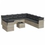 Garden sofa set 12 pieces and gray synthetic rattan cushions by , Garden sets - Ref: Foro24-3217892, Price: 854,99 €, Discoun...