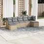 7-piece garden sofa set with light gray PE rattan cushions by , Garden sets - Ref: Foro24-3218032, Price: 470,73 €, Discount: %