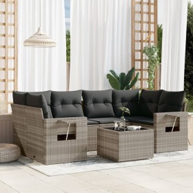 Gartensofa-Set, 7-teilig, mit Kissen, aus hellem grauem PE-Rattan. von , Gartensets - Ref: Foro24-3252259, Preis: 548,99 €, R...