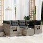 7-piece garden sofa set with light gray PE rattan cushions by , Garden sets - Ref: Foro24-3252259, Price: 547,05 €, Discount: %