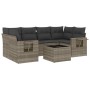 7-piece garden sofa set with light gray PE rattan cushions by , Garden sets - Ref: Foro24-3252259, Price: 547,05 €, Discount: %