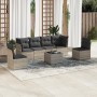 7-piece garden sofa set with light gray PE rattan cushions by , Garden sets - Ref: Foro24-3217382, Price: 476,99 €, Discount: %