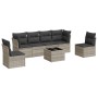 7-piece garden sofa set with light gray PE rattan cushions by , Garden sets - Ref: Foro24-3217382, Price: 476,99 €, Discount: %