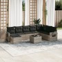 Set muebles jardín 9 pzas y cojines ratán sintético gris claro de , Conjuntos de jardín - Ref: Foro24-3252909, Precio: 652,43...