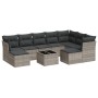 Gartensofa-Set, 10-teilig, mit Kissen, aus hellem grauen Kunststoff-Rattan. von , Gartensets - Ref: Foro24-3218582, Preis: 66...