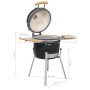 Kamado Barbacoa Parrilla Quemador Cerámica 76 Cm de vidaXL, Barbacoas - Ref: Foro24-41139, Precio: 311,24 €, Descuento: %