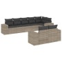 Garden sofa set 8 pieces and gray synthetic rattan cushions by , Garden sets - Ref: Foro24-3255159, Price: 679,79 €, Discount: %