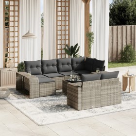 Gartensofagarnitur 11-teilig mit grauen Polstern aus synthetischem Rattan von , Modulare Sofas für den Außenbereich - Ref: Fo...