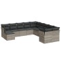 Garden sofa set 11 pieces and gray synthetic rattan cushions by , Garden sets - Ref: Foro24-3218612, Price: 764,95 €, Discoun...