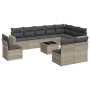 Garden sofa set 11 pieces and gray synthetic rattan cushions by , Garden sets - Ref: Foro24-3219112, Price: 743,15 €, Discoun...