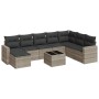 Set muebles jardín 9 pzas y cojines ratán sintético gris claro de , Sofás modulares de exterior - Ref: Foro24-3251709, Precio...