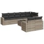 Garden furniture set 9 pieces and light gray synthetic rattan cushions by , Modular outdoor sofas - Ref: Foro24-3251569, Pric...