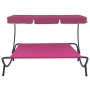 Garden lounger with pink awning by vidaXL, Loungers - Ref: Foro24-313528, Price: 108,99 €, Discount: %